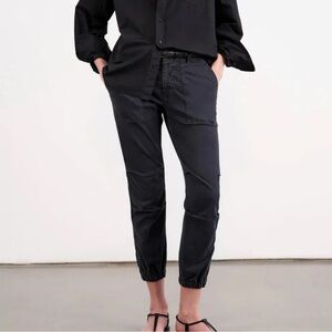 Nili Lotan Cropped Military Jogger Pants Sz 8 Carbon Gray Designer Utility Cargo